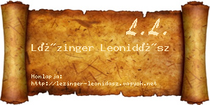 Lézinger Leonidász névjegykártya